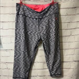 RBX Black and Pink Patterned Mid-Calf Leggings